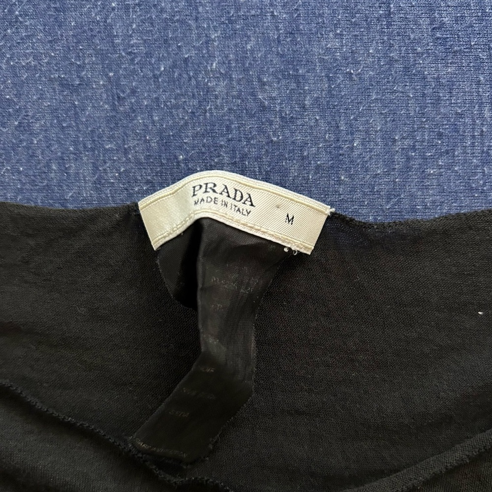 Vintage Prada black sheer ruffle top